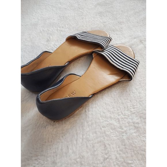 J. Crew Morgan Striped Peep-Toe Flats size 7